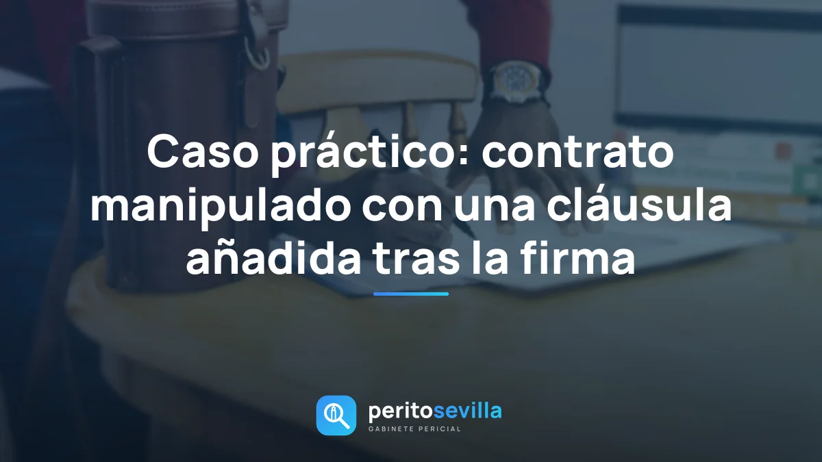 Caso práctico: contrato manipulado con una cláusula añadida tras la firma